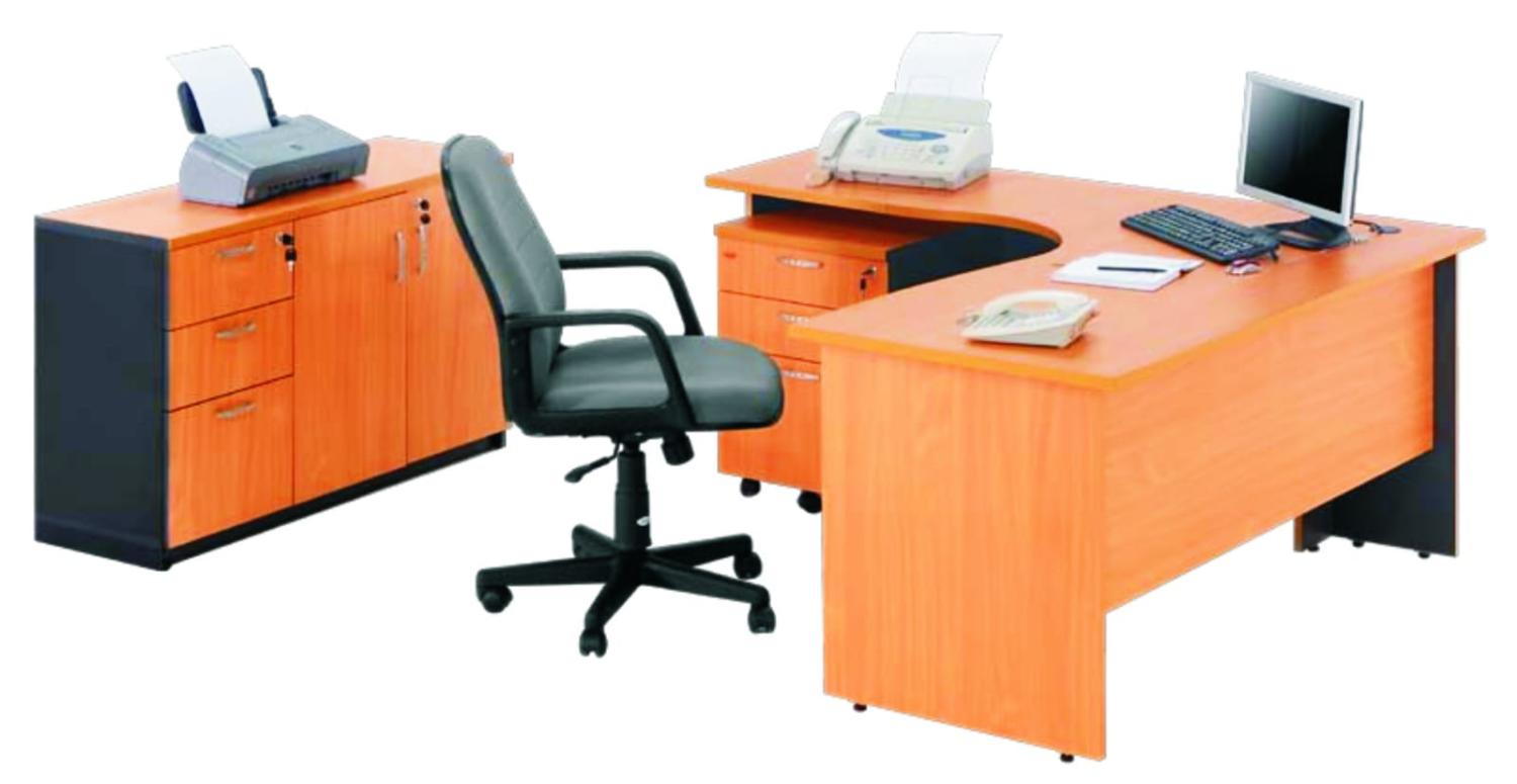 Meja L-Shape Kayu Ceri
